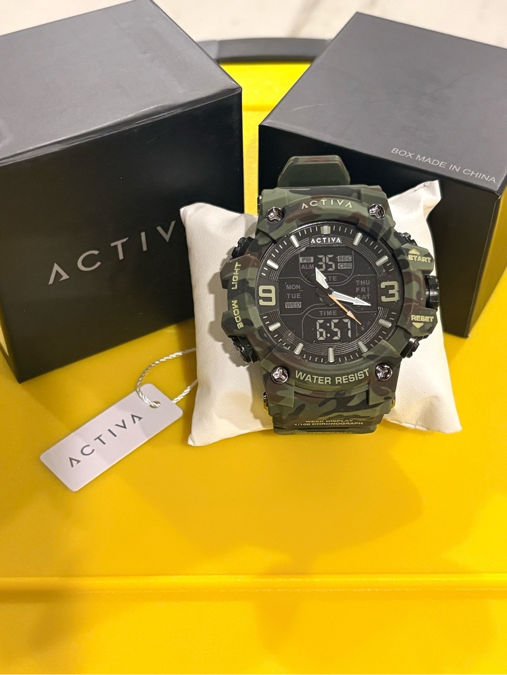 Activa Men’s  Camouflage Digital-Analog Sport Watch - Green